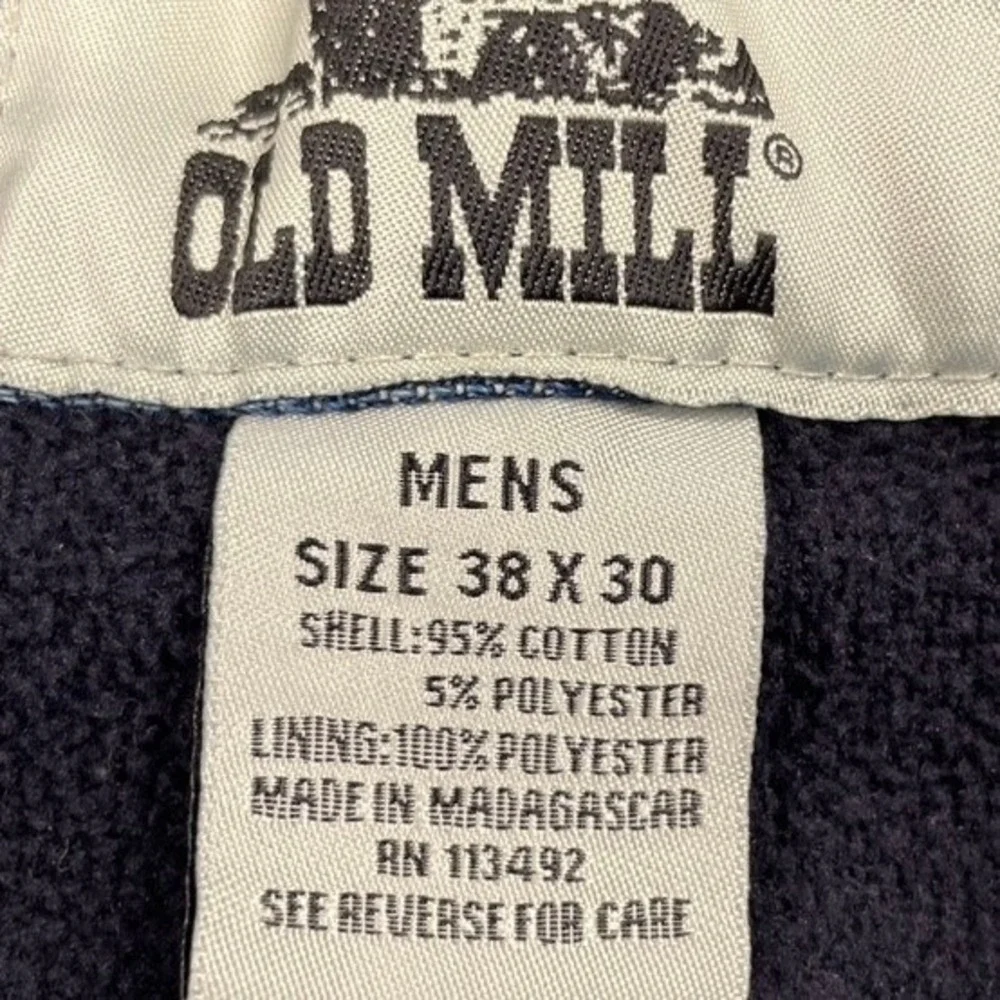 Old Mill Mens Fleece Lined Denim Jeans Blue Straight Leg 38x30 Winter Workwear